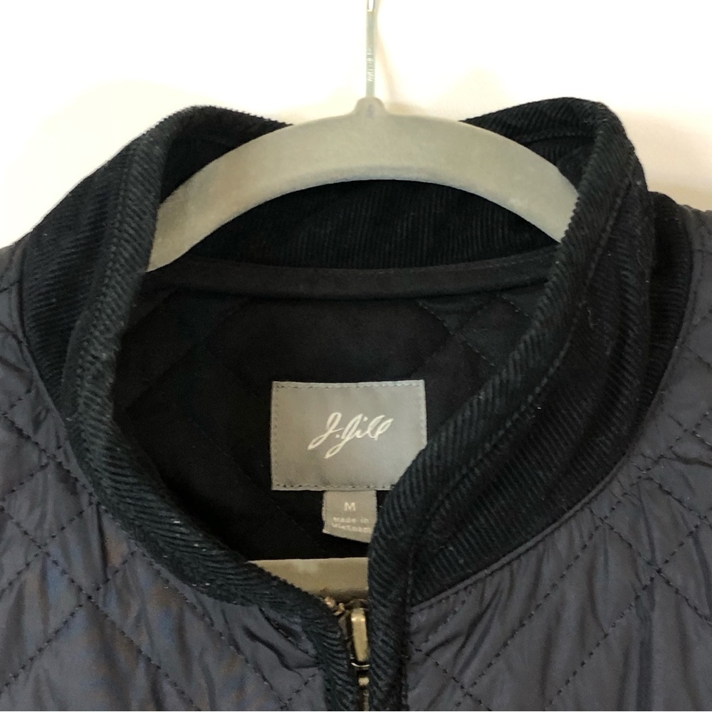 J.Jill Black Full Zip Sleeveless Side Snap Quilted Vest Size M - Picture 10 of 13